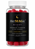 HerMAGic NIGHT Magnesium Citrate Gummies with Vitamin B6 and Zinc for Women | Vegan Sugar Free | 60 Natural Raspberry Gummies | 30 Day Supply